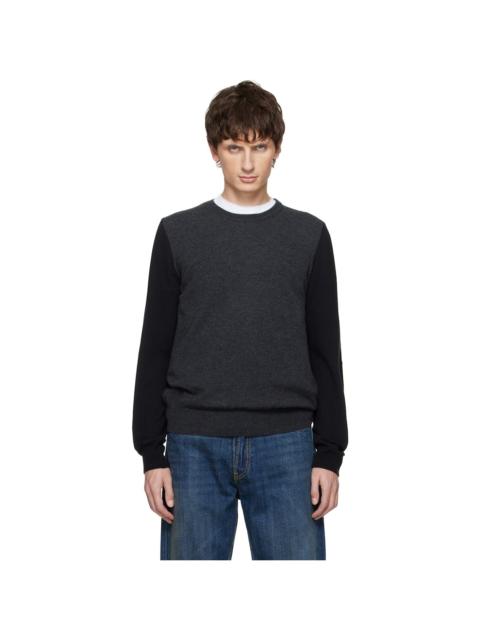 Gray & Black Two-Tone Wool Sweater