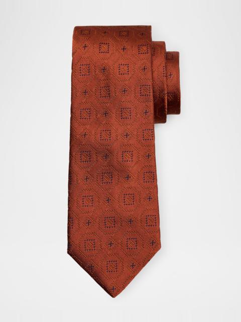 Men's Jacquard Silk and Cotton Tie