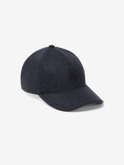 Blue wool and cashmere baseball cap