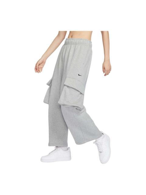 (WMNS) Nike Sportswear Low-Rise Oversized French Terry Open-Hem Sweatpants Asia Sizing 'Dark Grey' F