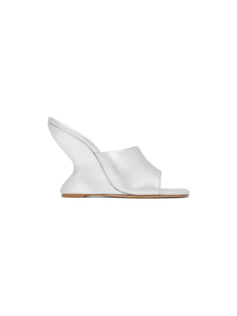 MAGDA BUTRYM Silver Inverted Wedge Mules | REVERSIBLE