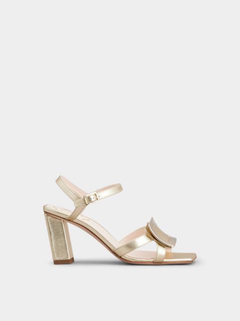 Belle Vivier Metal Buckle Sandals in Nappa Leather