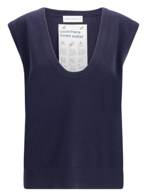 scoop-neck cashmere tank top