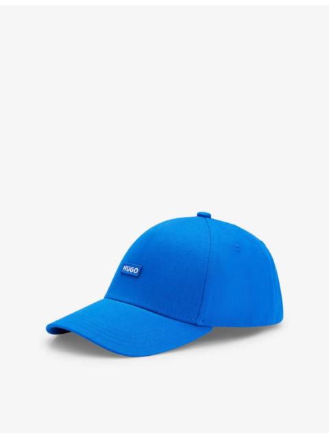 Logo-badge cotton baseball cap