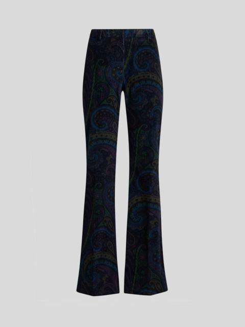 PRINTED CORDUROY VELVET TROUSERS