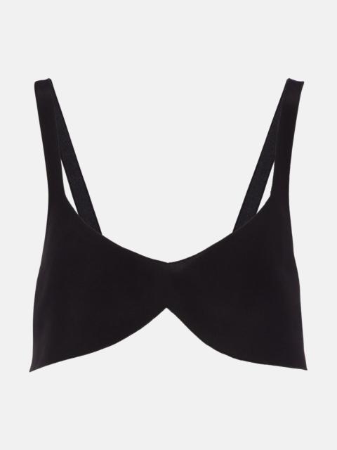 Oversized silk crêpe de chine bra top