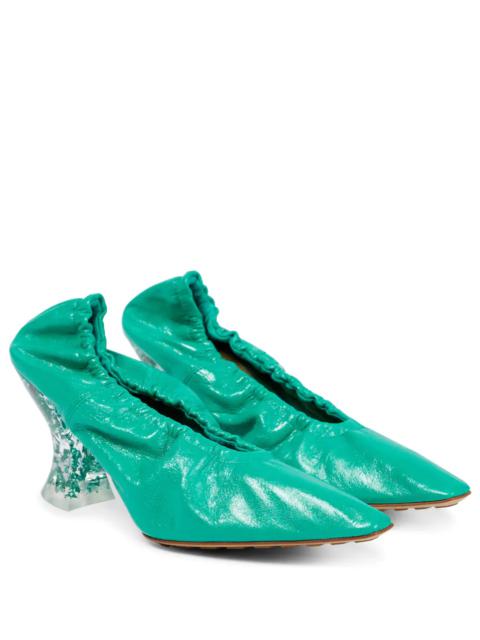 Almond leather pumps