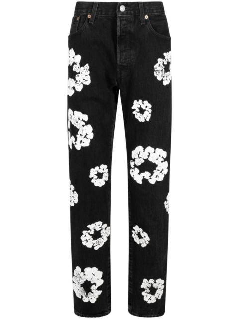 x Levi's Cotton Wreath-print straight-leg jeans
