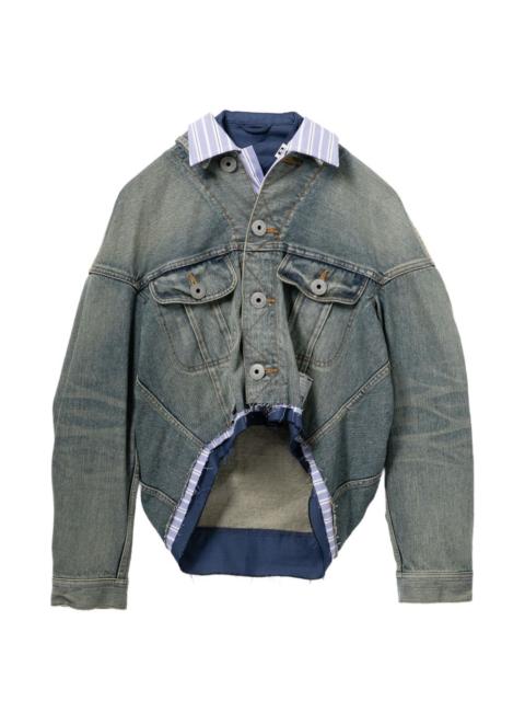 layered denim jacket
