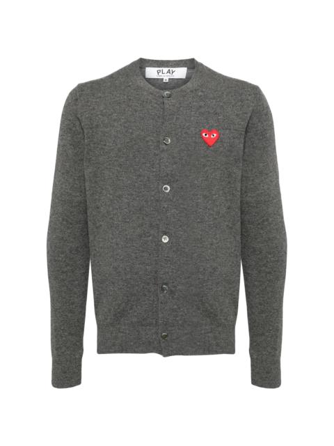 UNISEX ROUND-NECK CARDIGAN RED HEART - GREY