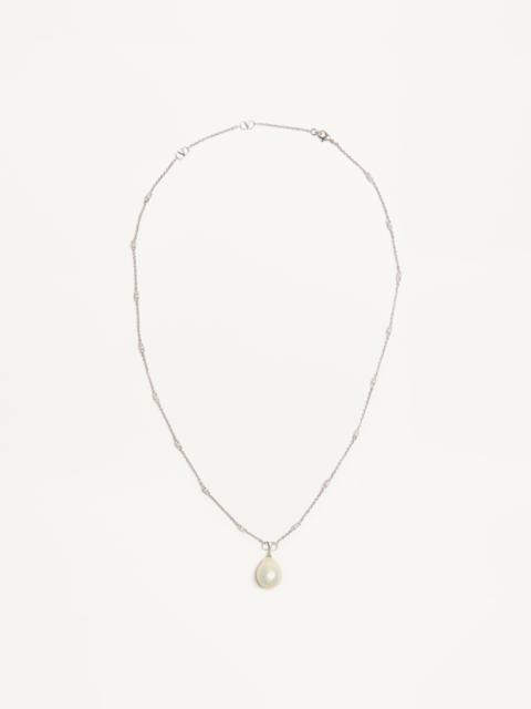 VLOGO SIGNATURE METAL, PEARL AND SWAROVSKI® CRYSTAL NECKLACE