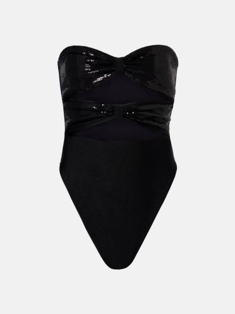 Cutout sequined swimsuit