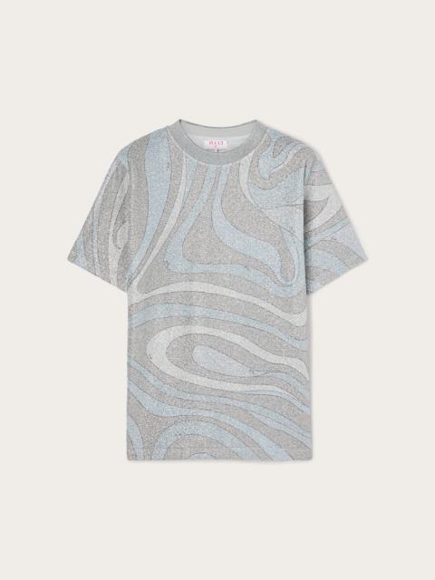 MARMO PRINT JERSEY LAMÉ T-SHIRT