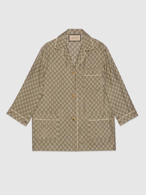 GG Supreme print silk shirt