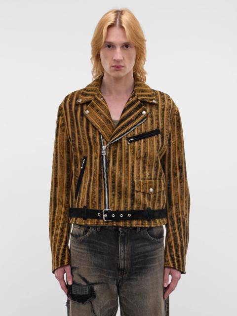 Black Striped Double-Rider Jacket