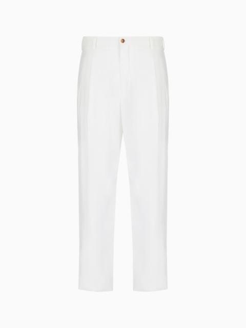Two-dart trousers in silk-blend twill