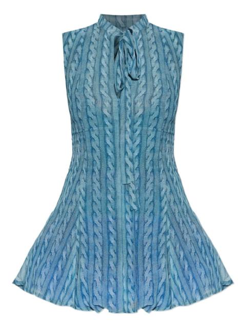 cable-print minidress