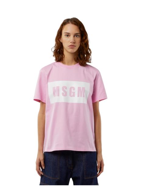 Crew neck T-shirt with MSGM box logo