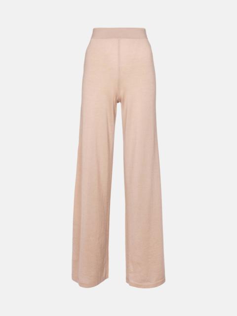 High-rise cashmere-blend pants