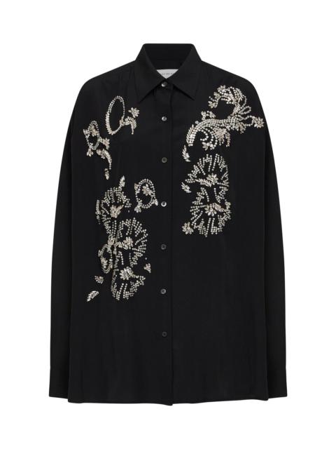 Black embroidered cocoon shirt
