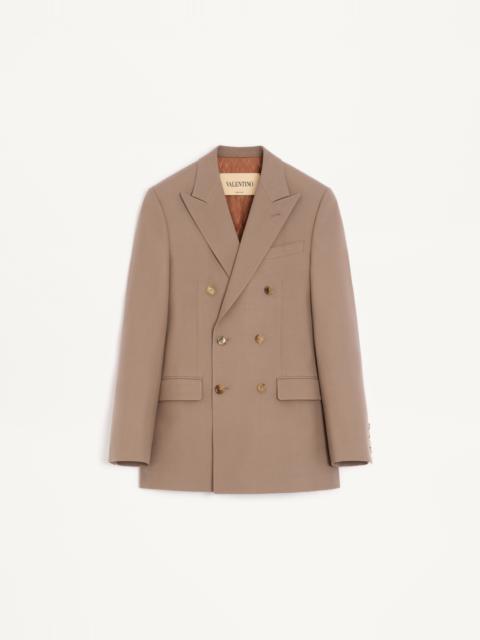 VALENTINO DOUBLE-BREASTED JACKET IN NATTÉ WOOL