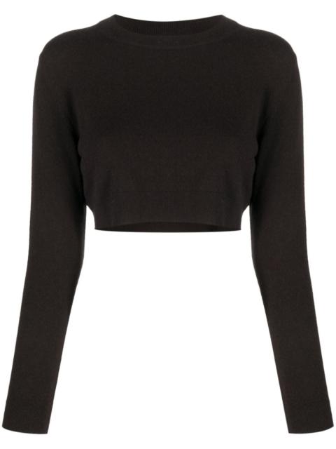 logo-embroidered cropped jumper