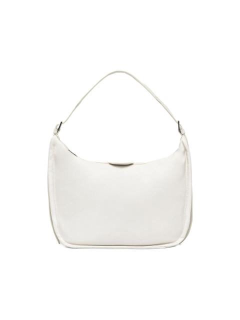 zip-fastening curved shoulder bag