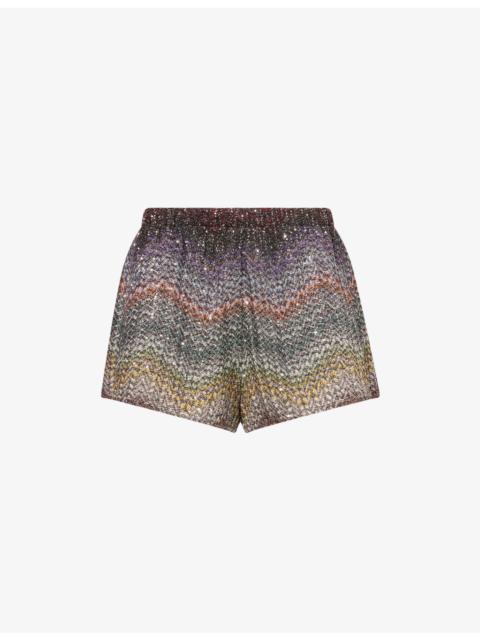 Miss P Elasticated Sequin Shorts