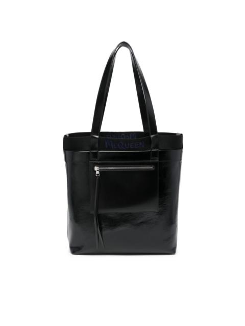 coated-finish shoulder bag