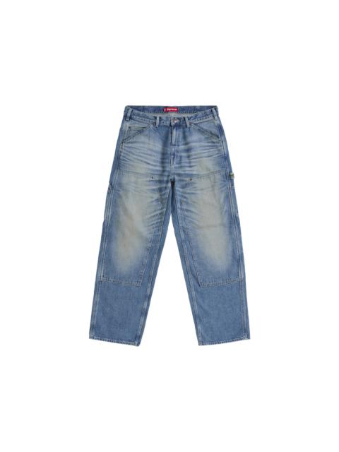 Supreme Worn Double Knee Denim Painter Jean Washed Indigo