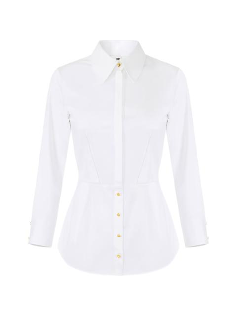peplum button shirt