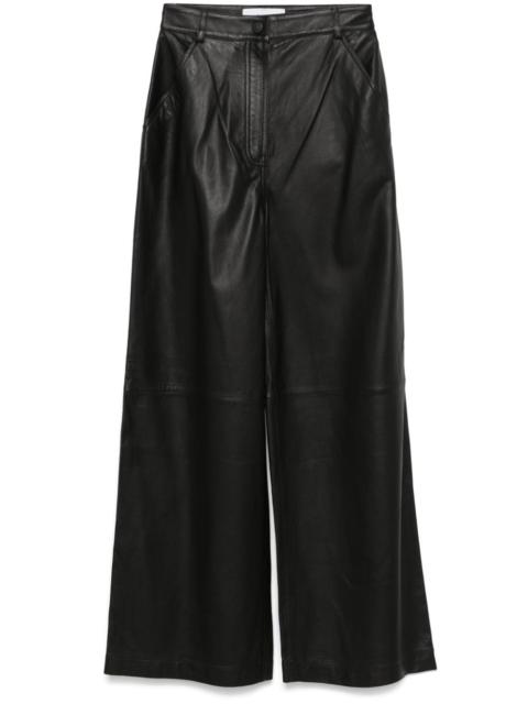 leather straight-leg trousers
