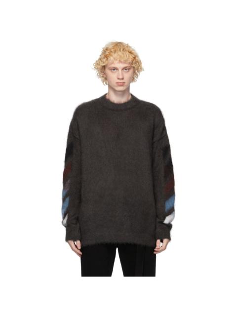 Grey Brushed Diag Sweater