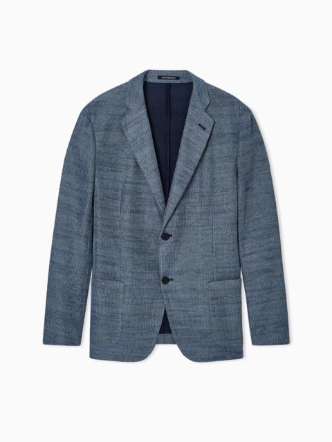 SINGLE-BREASTED JACKET IN 3D EFFECT KNIT ICON