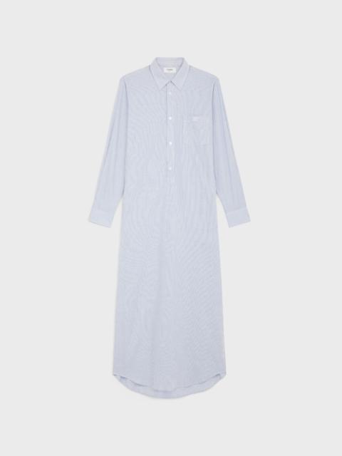 long shirt dress in striped cotton