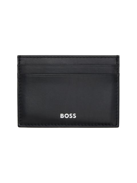 Black Buffed Leather Card Holder