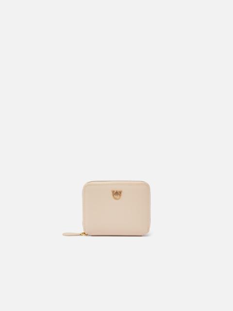 SQUARE LEATHER ZIP-AROUND PURSE