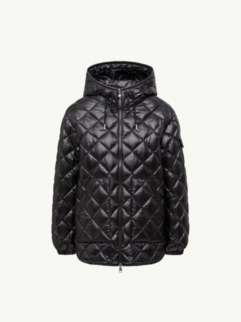 Diamond-Quilted Hooded Short Down Jacket