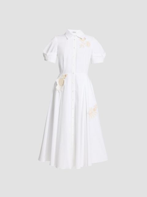 APPLIQUÉ COTTON MIDI SHIRT DRESS