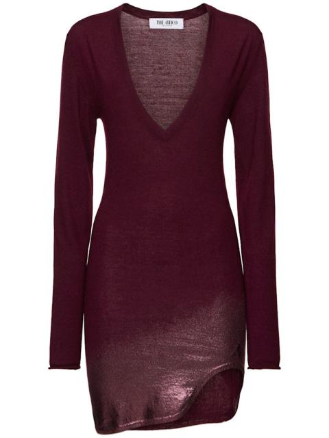 Cashmere & silk v-neck mini dress