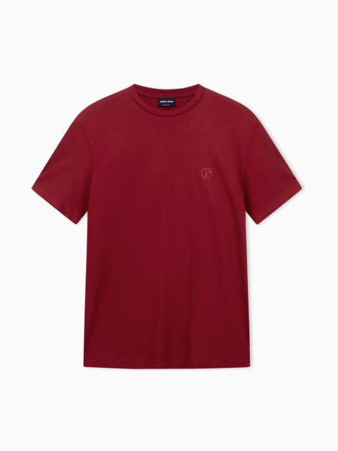 COTTON-INTERLOCK T-SHIRT WITH EMBROIDERED LOGO