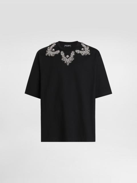 Jersey t-shirt with embroidery