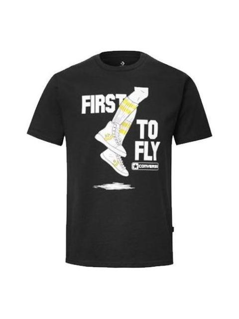 Converse Pro Leather Alphabet Printing Short Sleeve 'Black' 10020927-A02