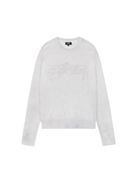 Stussy Loose Knit Logo Sweater 'Bone'