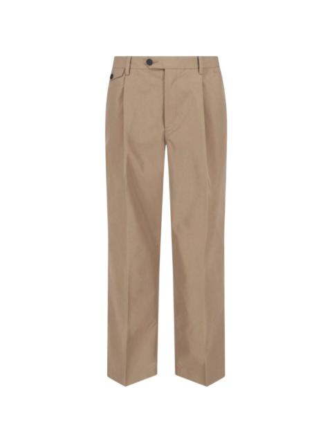 buttoned front-pleat trousers