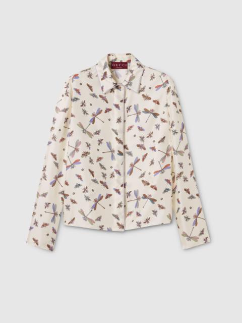 Printed silk twill shirt