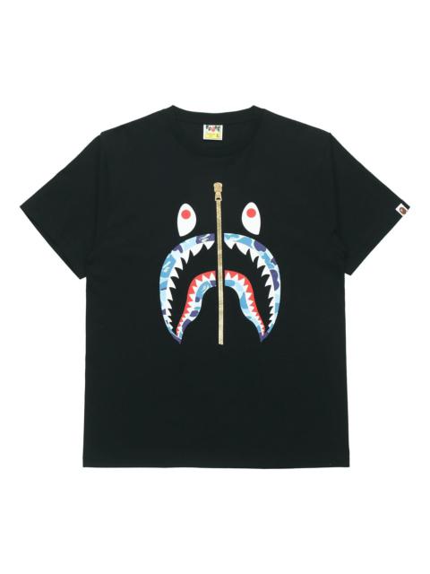 A Bathing Ape Shark Face Half Zip T-Shirt 'Black' BAPE19SS-009