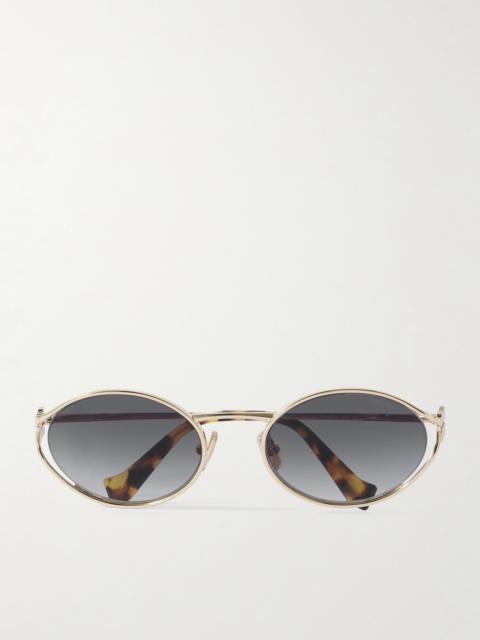 Oval-frame Gold-tone Sunglasses