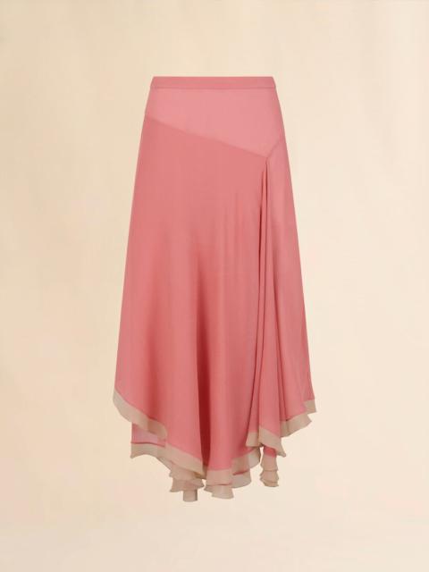 PINK CREPONNE PEPLUM SKIRT