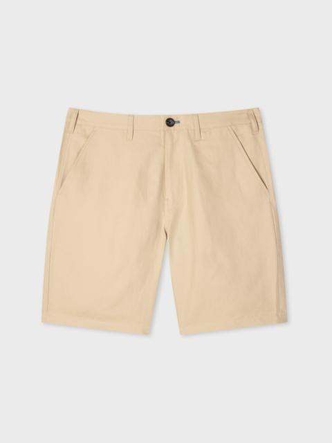 Stone Piece-Dyed Cotton Linen Chino Shorts